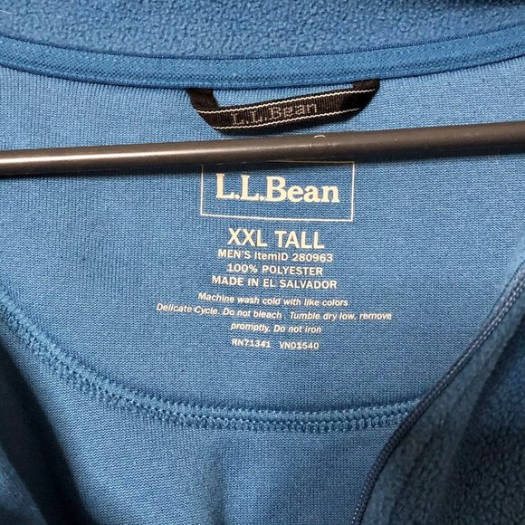 Mens LL Bean XXL Tall Fleece Quarter Zip Pullover Sweatshirt - Picture 2 of 5
